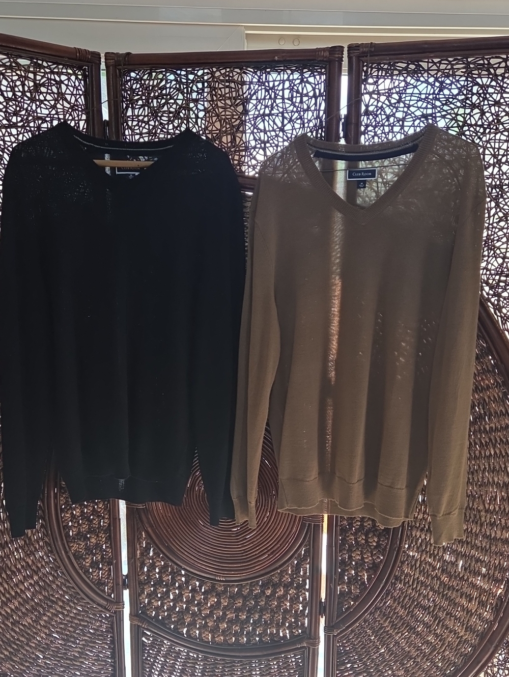 2 For 1 - Club Room V-Neck Sweater Duo — Black and Tan